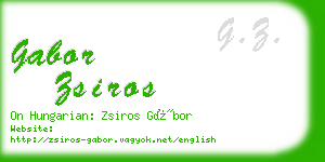 gabor zsiros business card